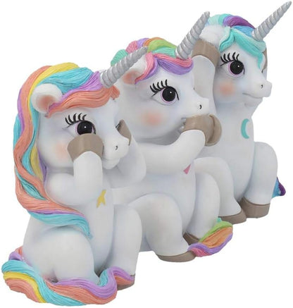 Nemesis Now Three Wise Cutiecorns Figurine Set,White,9.5cm