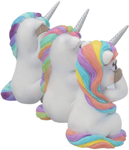 Nemesis Now Three Wise Cutiecorns Figurine Set,White,9.5cm