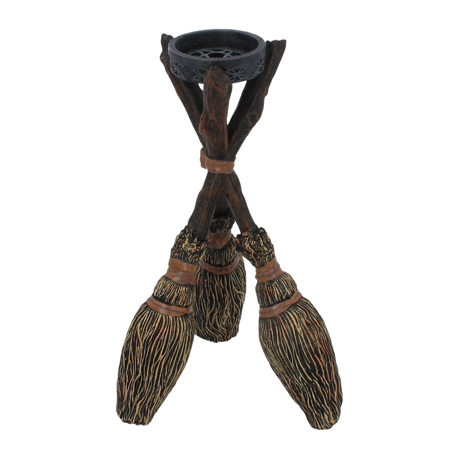 Triple Broomstick Witchcraft Tealight Holder
