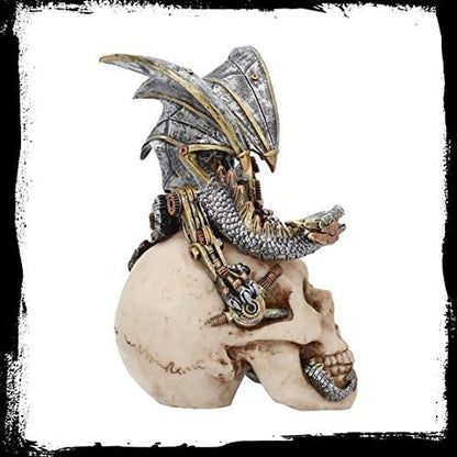 Nemesis Now Steel Wing Skull Figurine 25cm Silver