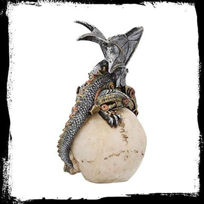 Nemesis Now Steel Wing Skull Figurine 25cm Silver