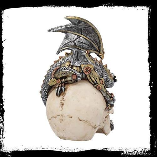 Nemesis Now Steel Wing Skull Figurine 25cm Silver
