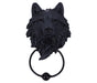 Dark Guardian Wolf Black Canine Door Knocker