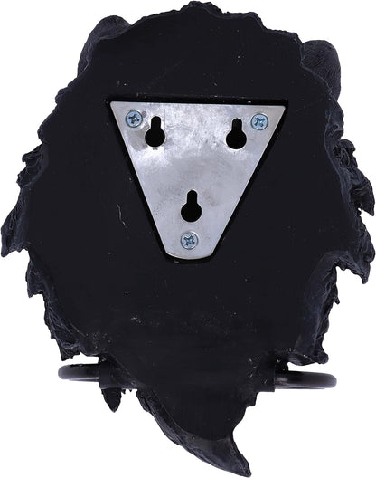 Dark Guardian Wolf Black Canine Door Knocker