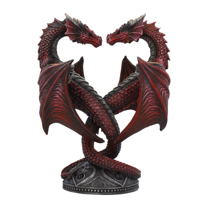 Nemesis Now Dragon Heart Anne Stokes Valentine's Edition Candle Holder 23cm Red, Resin, One Size