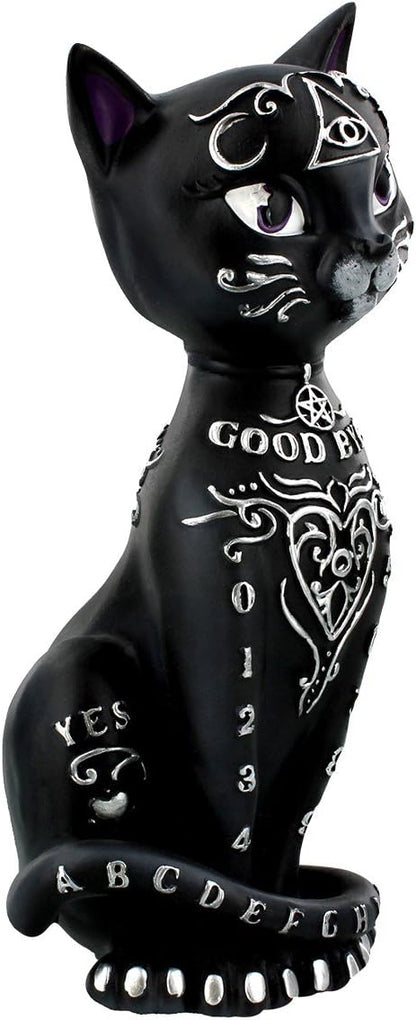Nemesis Now Mystic Kitty Figurine 26cm, Resin, Black, Spirit Board Cat, Baroque Design Planchette, Cast in the Finest Resin, Painstakingly Hand-Painted