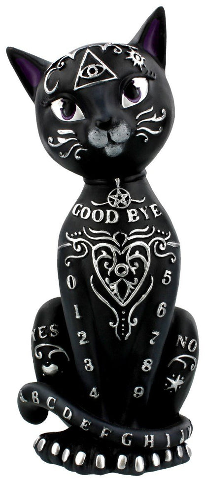 Nemesis Now Mystic Kitty Figurine 26cm, Resin, Black, Spirit Board Cat, Baroque Design Planchette, Cast in the Finest Resin, Painstakingly Hand-Painted