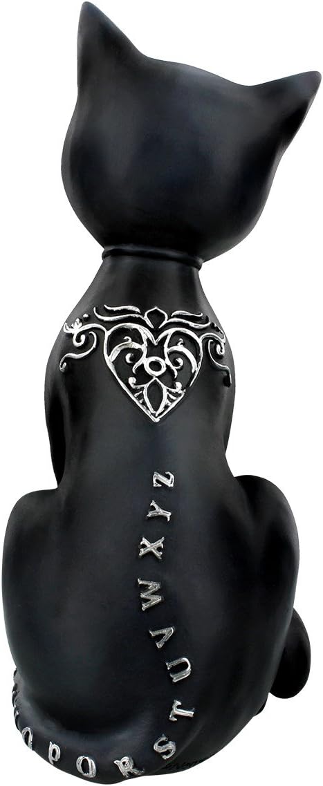 Nemesis Now Mystic Kitty Figurine 26cm, Resin, Black, Spirit Board Cat, Baroque Design Planchette, Cast in the Finest Resin, Painstakingly Hand-Painted