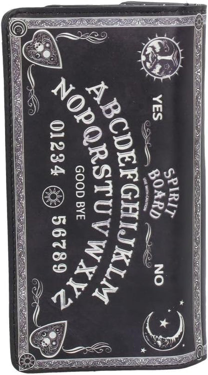 Nemesis Now Spirit Board Embossed Ouija Purse 19cm, PU Leather, Black, Classic Black and White Spirit Board Pattern, Magical and Stylish, Beautiful Embossed Detailing