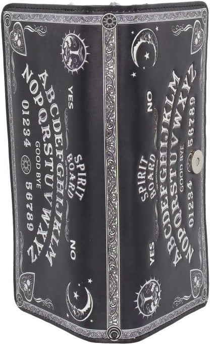Nemesis Now Spirit Board Embossed Ouija Purse 19cm, PU Leather, Black, Classic Black and White Spirit Board Pattern, Magical and Stylish, Beautiful Embossed Detailing