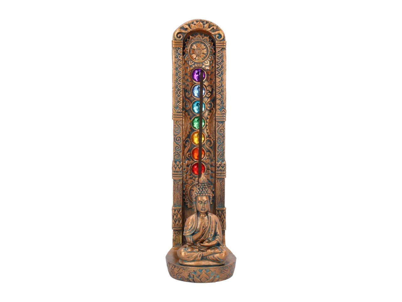 Bronzed Buddha Ascending Chakras Incense Burner 23.5Cm