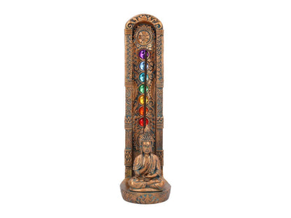 Bronzed Buddha Ascending Chakras Incense Burner 23.5Cm