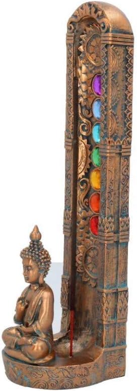 Bronzed Buddha Ascending Chakras Incense Burner 23.5Cm