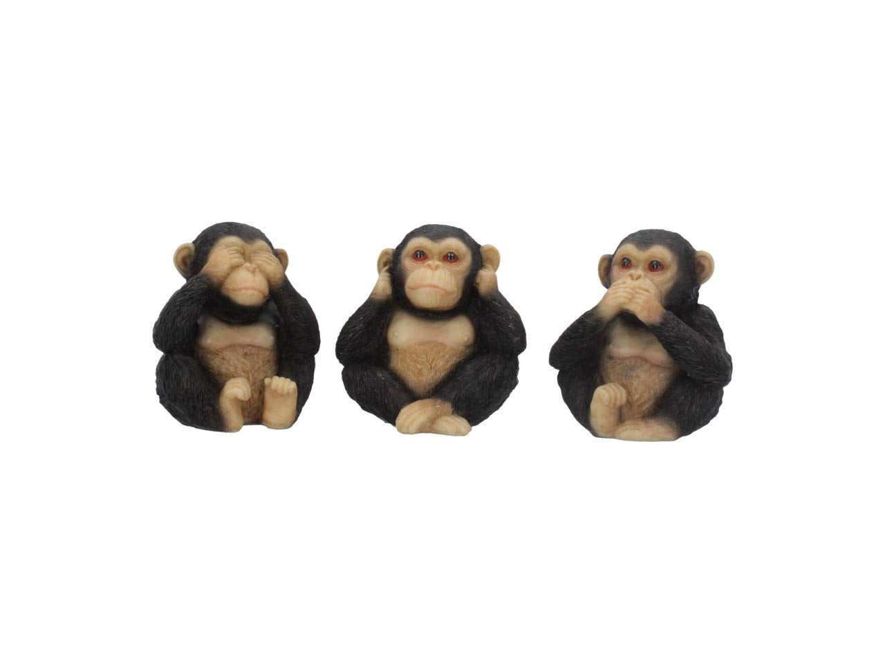 Nemesis Now U4174M8 Three Wise Chimps Figurine 8cm Black