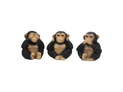 Nemesis Now U4174M8 Three Wise Chimps Figurine 8cm Black