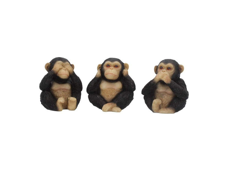 Nemesis Now U4174M8 Three Wise Chimps Figurine 8cm Black