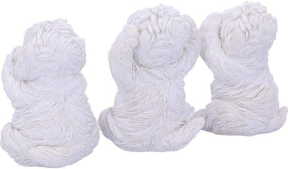 Nemesis Now Three Wise Westies Figurines, White, 8cm, U4461N9