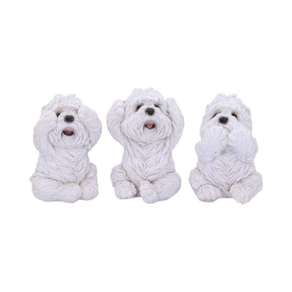 Nemesis Now Three Wise Westies Figurines, White, 8cm, U4461N9