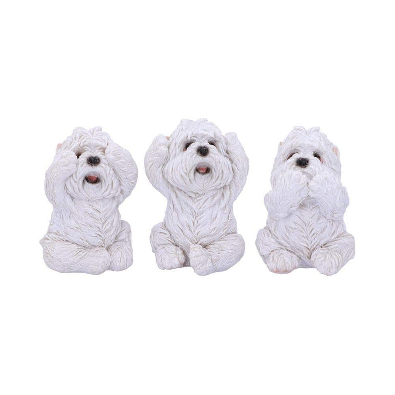 Nemesis Now Three Wise Westies Figurines, White, 8cm, U4461N9