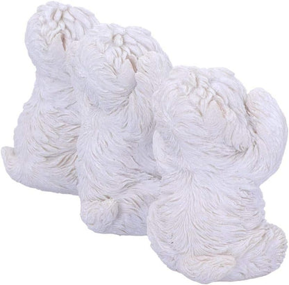 Nemesis Now Three Wise Westies Figurines, White, 8cm, U4461N9