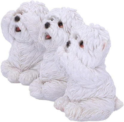 Nemesis Now Three Wise Westies Figurines, White, 8cm, U4461N9