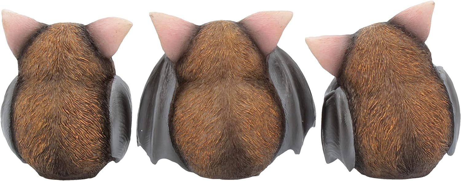 Nemesis Now B4473N9 Three Wise Bats - Figura Decorativa (8,5 cm), Color marrón