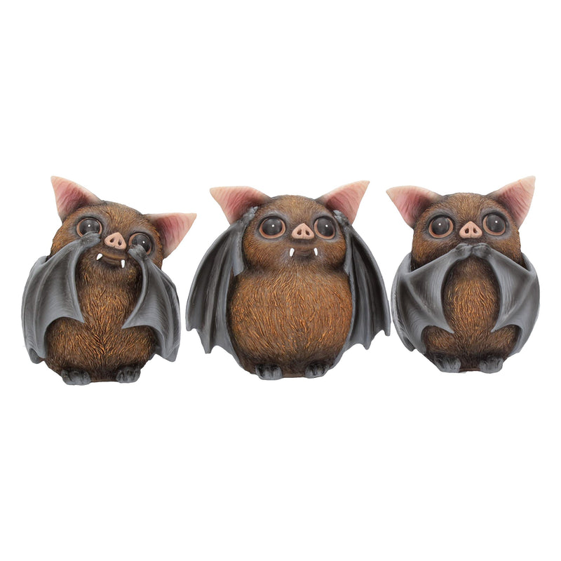 Nemesis Now B4473N9 Three Wise Bats - Figura Decorativa (8,5 cm), Color marrón