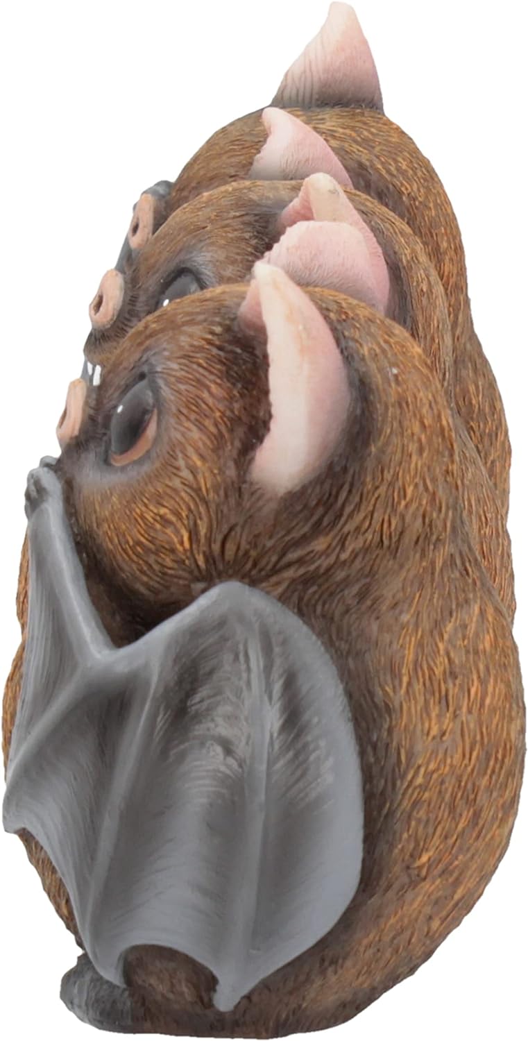 Nemesis Now B4473N9 Three Wise Bats - Figura Decorativa (8,5 cm), Color marrón