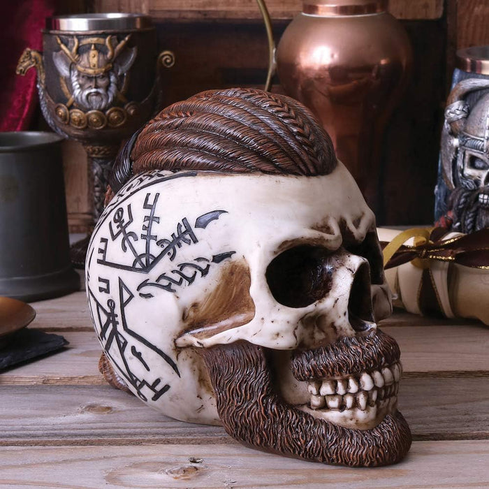 Nemesis Now Ragnar Skull - Figura Decorativa (16 cm), Color Marfil