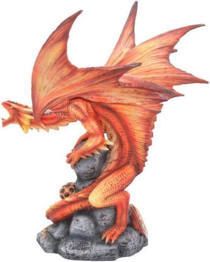 Nemesis Now Adult Fire Dragon Anne Stokes 24.5cm Figurine, Resin, Red, One Size