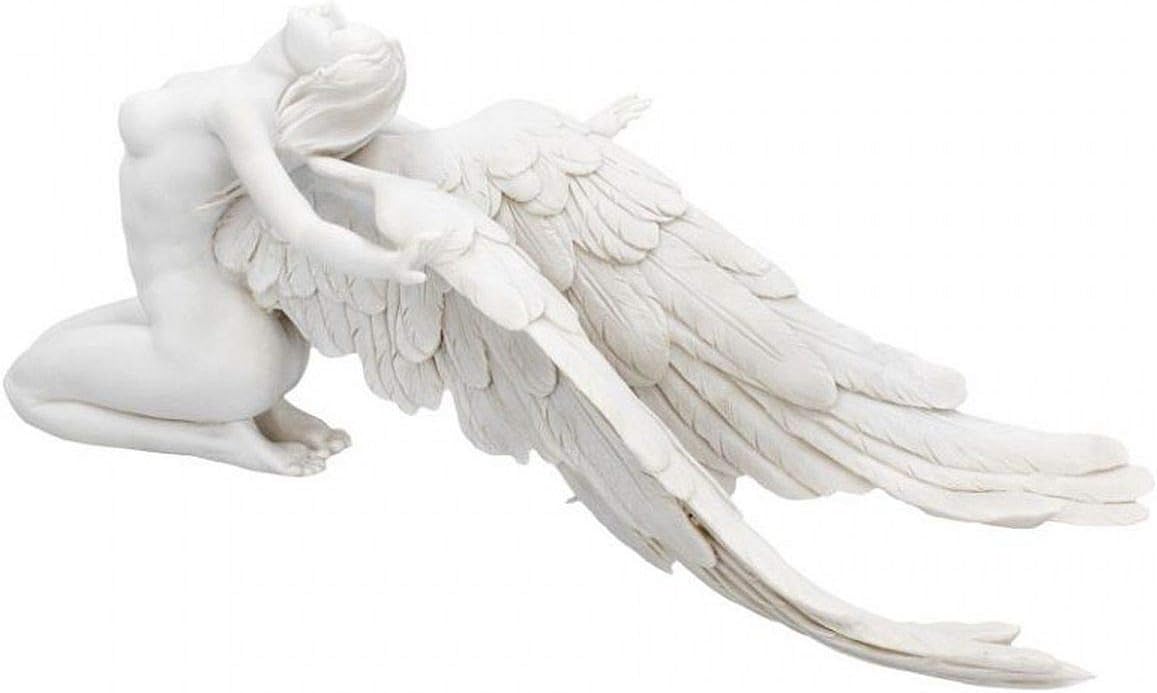 Nemesis Now Angels Freedom Figurine 40cm, Resin, White, Angel Figurine, Kneeling Angel Design, Angelic Spiritual Decor, Cast in the Finest Resin, Painstakingly Hand-Painted