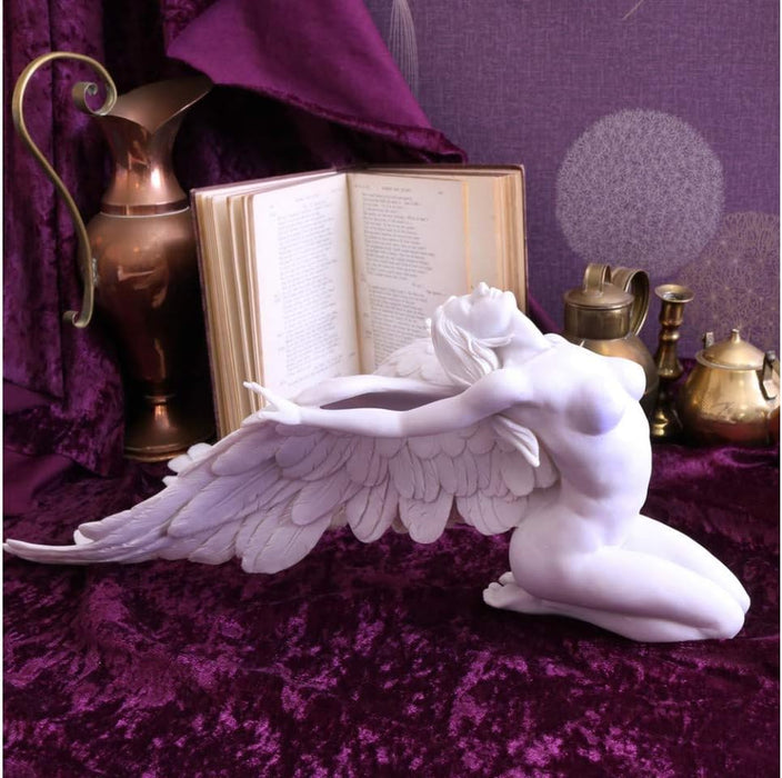Nemesis Now Angels Freedom Figurine 40cm, Resin, White, Angel Figurine, Kneeling Angel Design, Angelic Spiritual Decor, Cast in the Finest Resin, Painstakingly Hand-Painted