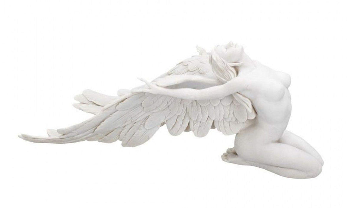 Nemesis Now Angels Freedom Figurine 40cm, Resin, White, Angel Figurine, Kneeling Angel Design, Angelic Spiritual Decor, Cast in the Finest Resin, Painstakingly Hand-Painted