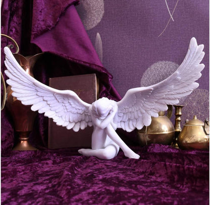 Nemesis Now Angel's Sympathy Ornament 36cm, Heavenly Angel Figurine,White