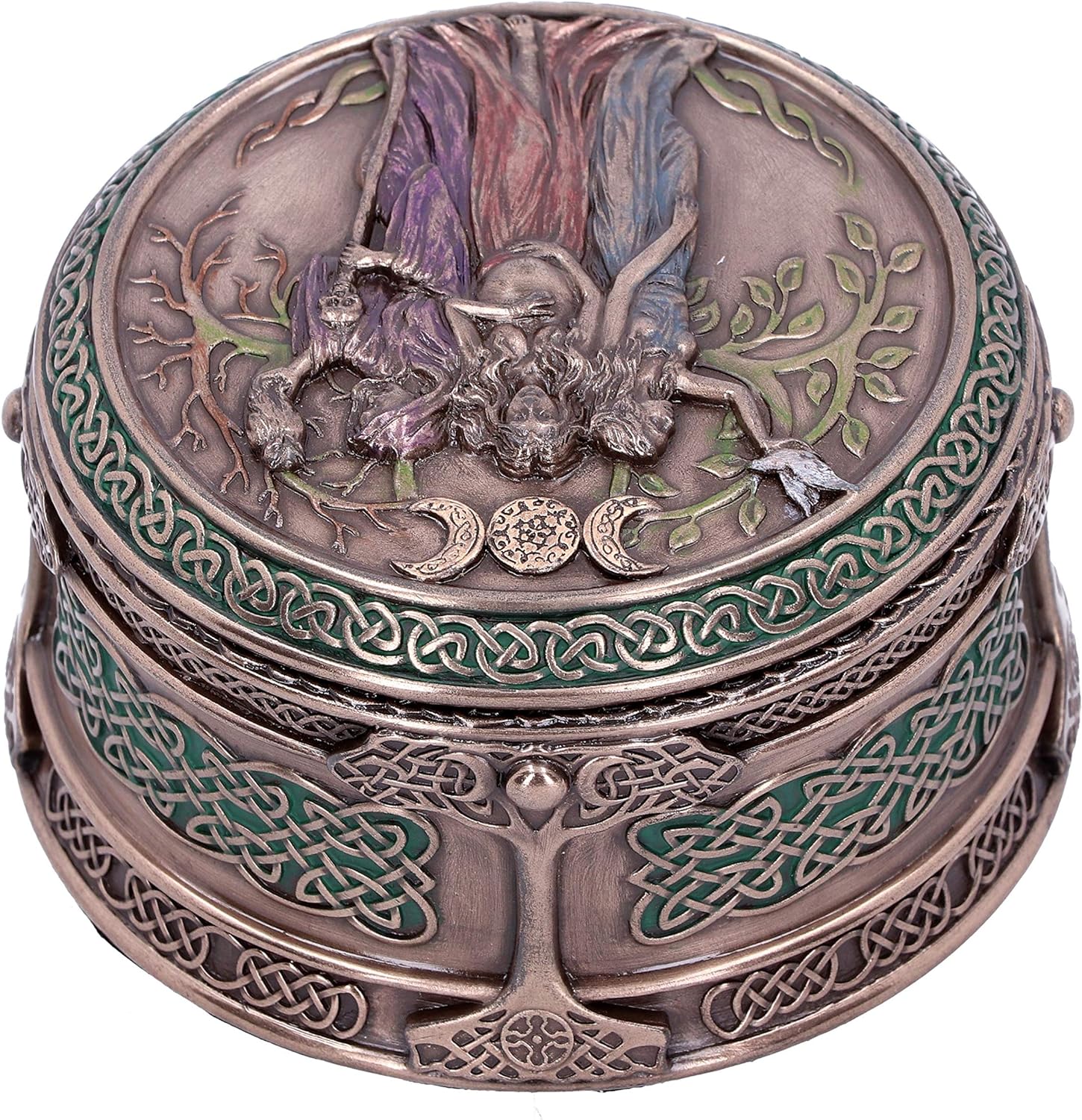 Nemesis Now H4743P9 Maiden Mother Crone Box 9.5cm, Resin, Bronze, One Size