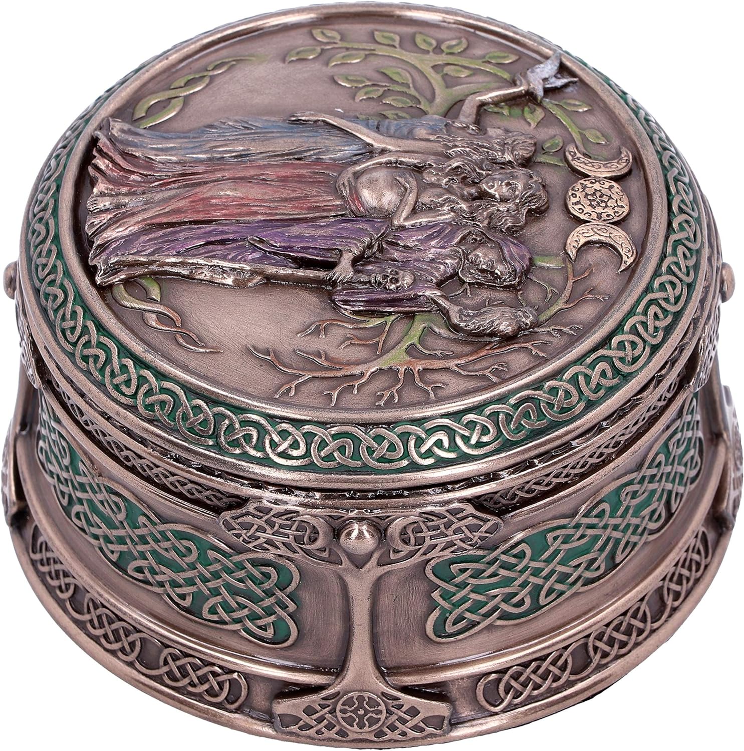 Nemesis Now H4743P9 Maiden Mother Crone Box 9.5cm, Resin, Bronze, One Size