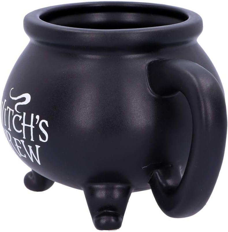 Nemesis Now U4791P9 Smooth Black Witch's Brew Cauldron Mug 13.5cm, Resin w. Stainless Steel