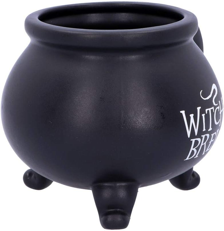 Nemesis Now U4791P9 Smooth Black Witch's Brew Cauldron Mug 13.5cm, Resin w. Stainless Steel
