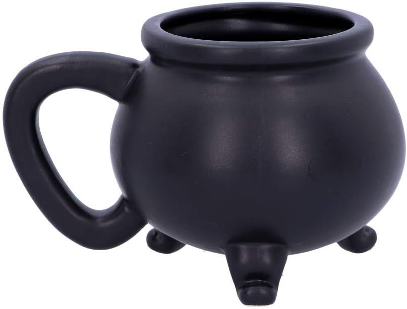 Nemesis Now U4791P9 Smooth Black Witch's Brew Cauldron Mug 13.5cm, Resin w. Stainless Steel