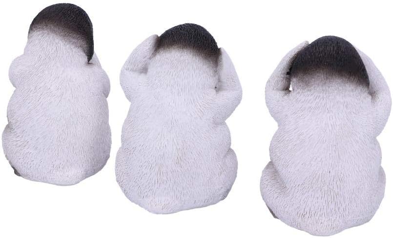 Nemesis Now U4921R0 See No, Hear No, Speak No Evil Emperor Penguin Chick Figurines, Grey, One Size