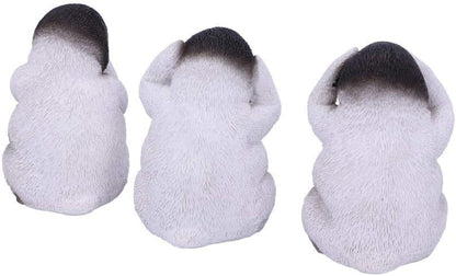 Nemesis Now U4921R0 See No, Hear No, Speak No Evil Emperor Penguin Chick Figurines, Grey, One Size