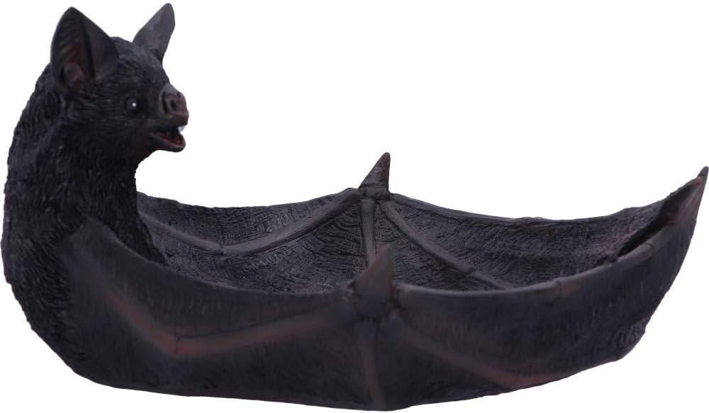 Nemesis Now Winged Watcher Bat Trinket Holder Jewellery Dish, Polyresin, Black