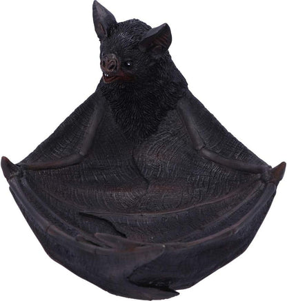 Nemesis Now Winged Watcher Bat Trinket Holder Jewellery Dish, Polyresin, Black