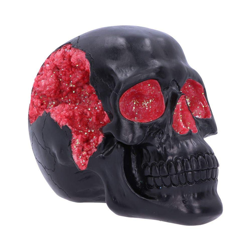 Nemesis Now Adorno de Calavera de Terror, polirresina, geoda Negra y roja, 17 cm