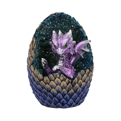 Nemesis Now Hatchling and Egg Figurine Purple Geode Home Glittering-Figura Decorativa de Huevo, polirresina, Morado, Talla única