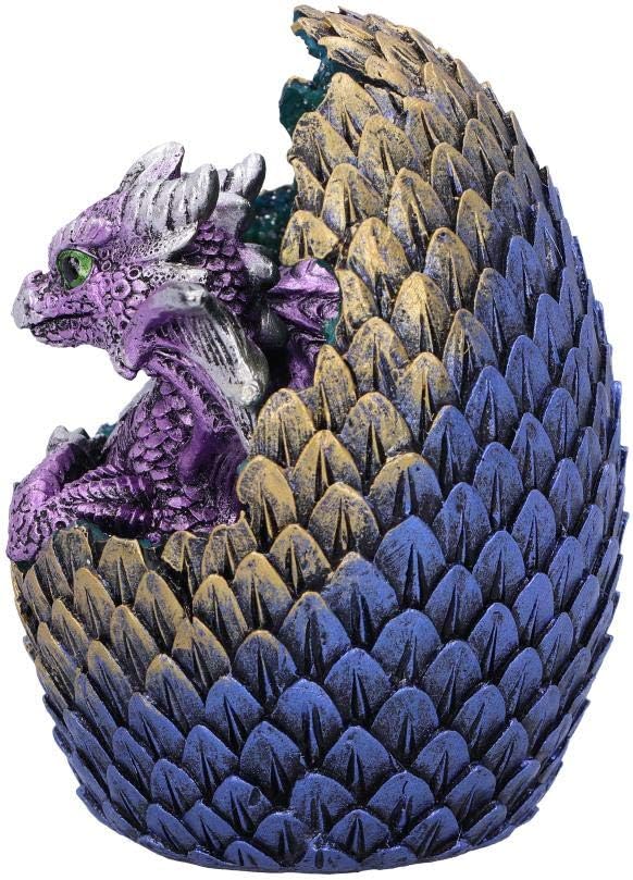 Nemesis Now Hatchling and Egg Figurine Purple Geode Home Glittering-Figura Decorativa de Huevo, polirresina, Morado, Talla única