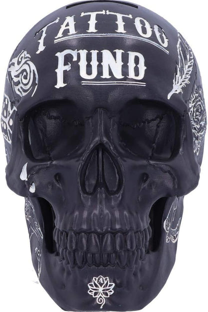 Nemesis Now Black and White Traditional Tribal Tattoo Fund Skull Money Box, Polyresin, One Size