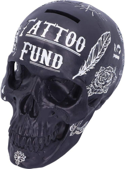 Nemesis Now Black and White Traditional Tribal Tattoo Fund Skull Money Box, Polyresin, One Size