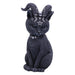 Nemesis Now Pawzuph Horned Okkulte Katze, Polyresin, schwarz und Silber