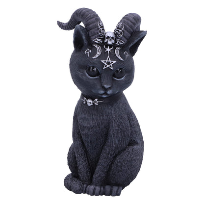 Nemesis Now Pawzuph Horned Okkulte Katze, Polyresin, schwarz und Silber